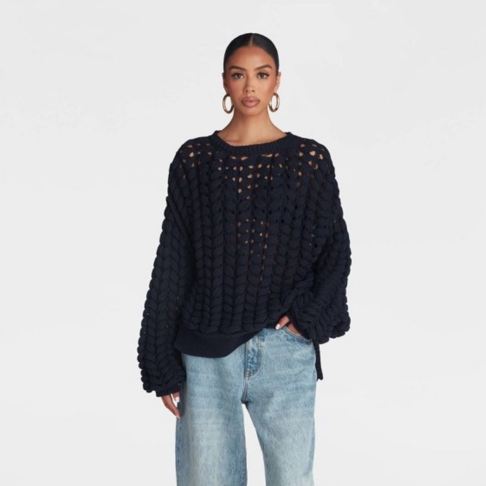 ‼️KBB KAHLANA Navy Blue Chunky Knit Sweater